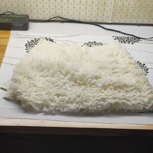 Topshop Cream Asymmetrical Skirt